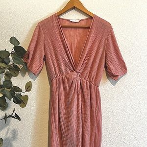 All in Favor • Dolman Plissé Midi Dress (Runs Large)